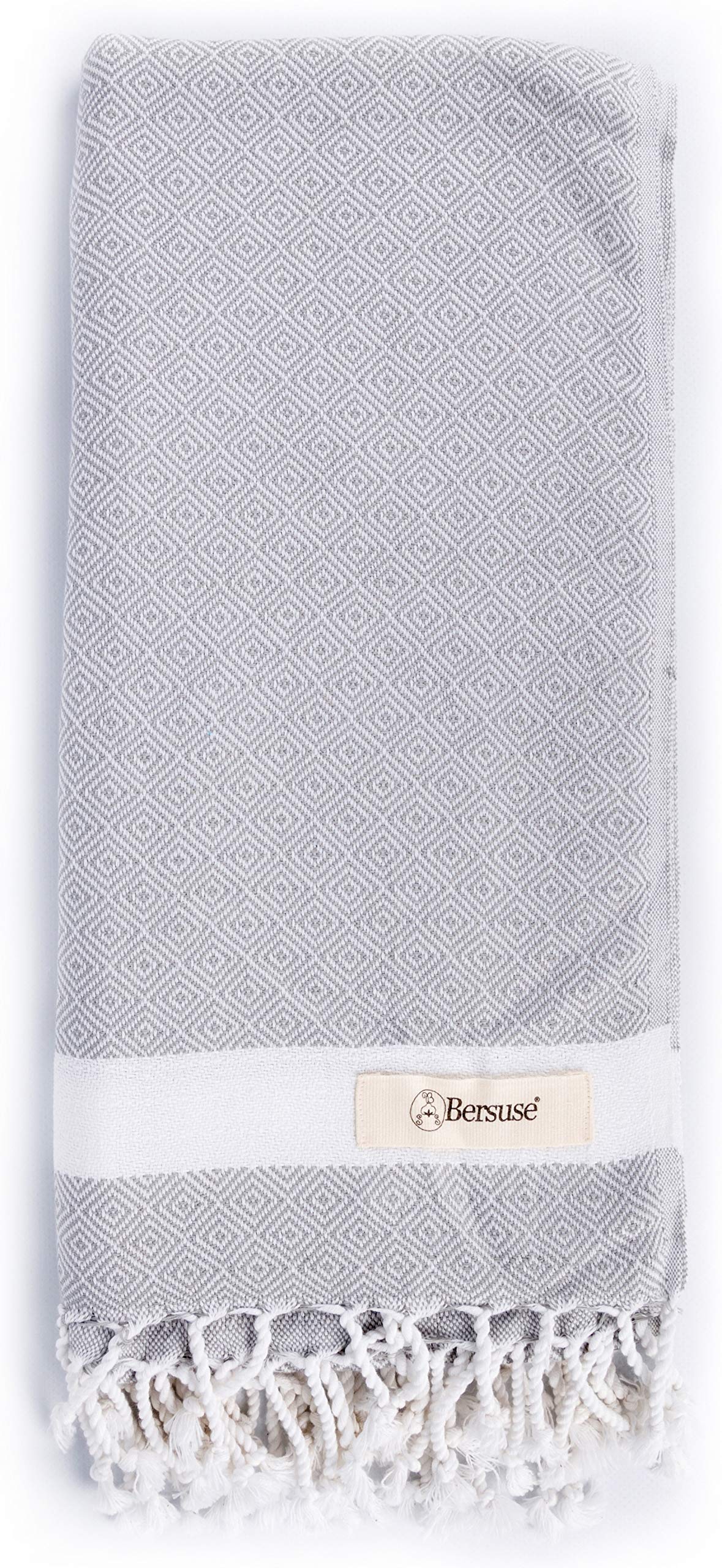 Bersuse 100% Cotton - Laodicea Turkish Towel - Silver Grey