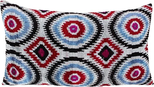 Amazon Com Black Fig Designs Silk Velvet Ikat Pillow Cover Vp240