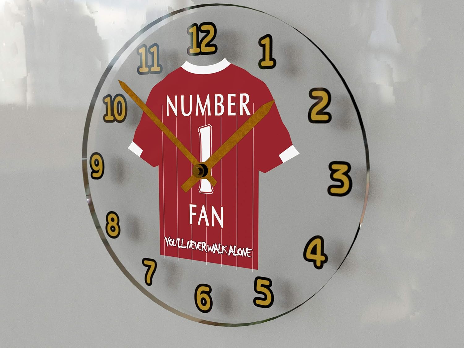 MyShirt123 LIVERPOOL FC FOOTBALL CLOCK NUMBER ONE LIVERPOOL FAN WALL