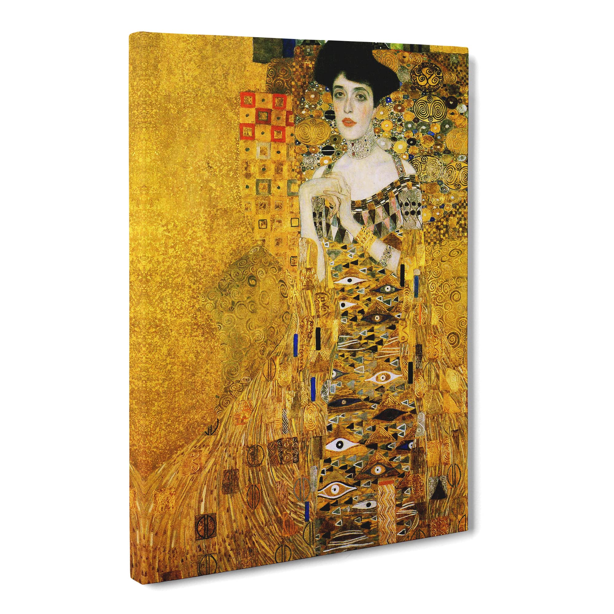 Adele Bloch Bauer By Gustav Klimt Canvas Print | Gallery Wrapped 30mm Frame Wall Art | 20x14 inches | Ready to Hang | Classic Picture | Living Room Bedroom Lounge Office