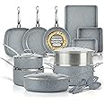 Granitestone Ceraluxe 20 Pc Ceramic Cookware Set Nonstick, Complete Pots and Pans Set Non Stick for Kitchen with Bakeware, Ut