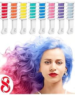 Hair Color Chalk Comb Set Hailicare 8 Colors Temporary Hair Color