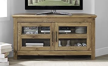 Amazon.com: WE Furniture 80" Wood Corner TV Media Stand Storage ...