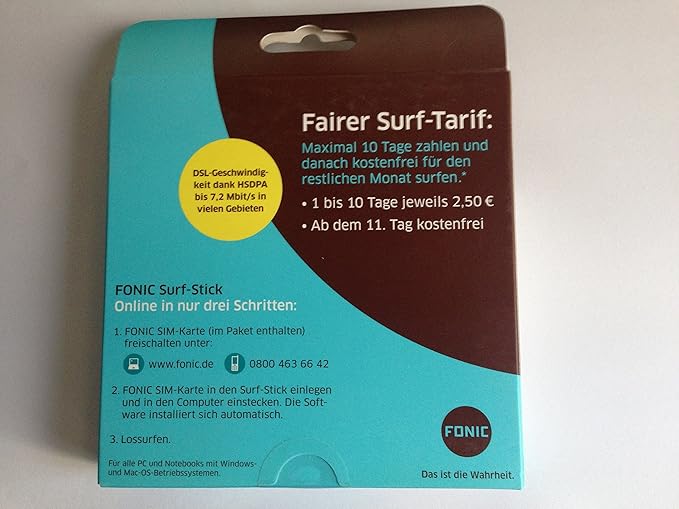 Fonic Surfstick 4 E1750 Mit Sim Karte Incl 1tag Gratis Amazon Co Uk Electronics