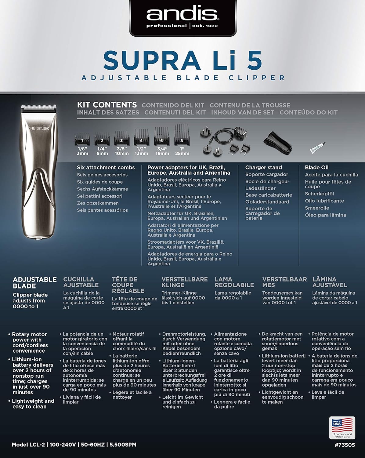 supra li 5 adjustable blade clipper