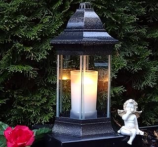 ♥ Grablaterne Grablampe Grablicht 30,0cm incl. Grabkerze Grabschmuck Grableuchte Laterne Kerze Licht Grabdekoration