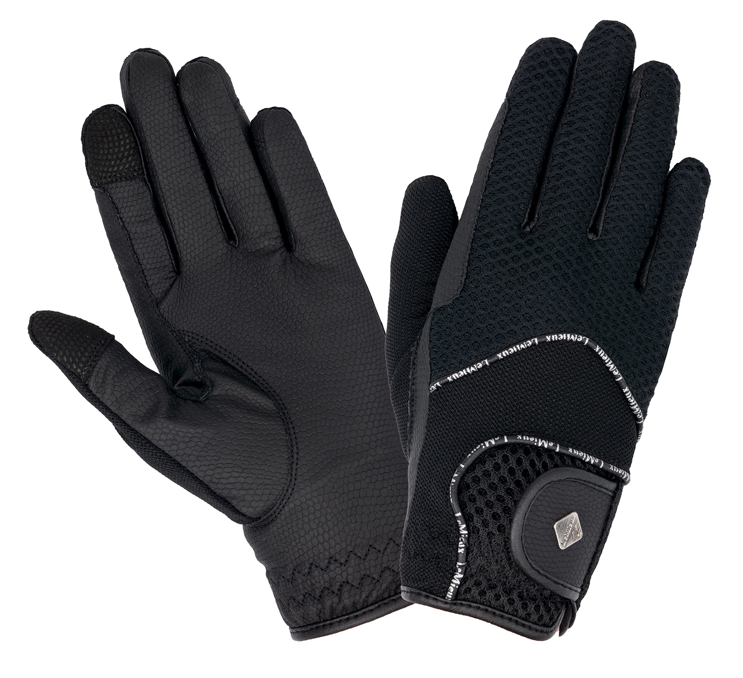 LeMieux Unisex 3D Mesh Riding Gloves in Black - Lightweight & Breathable - Anti Slip - Small