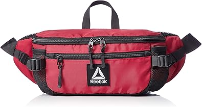 Amazon リーボック ウエストバッグ ブランド ロゴ サイドアジャスター Arb1055 レッド ウエストバッグ