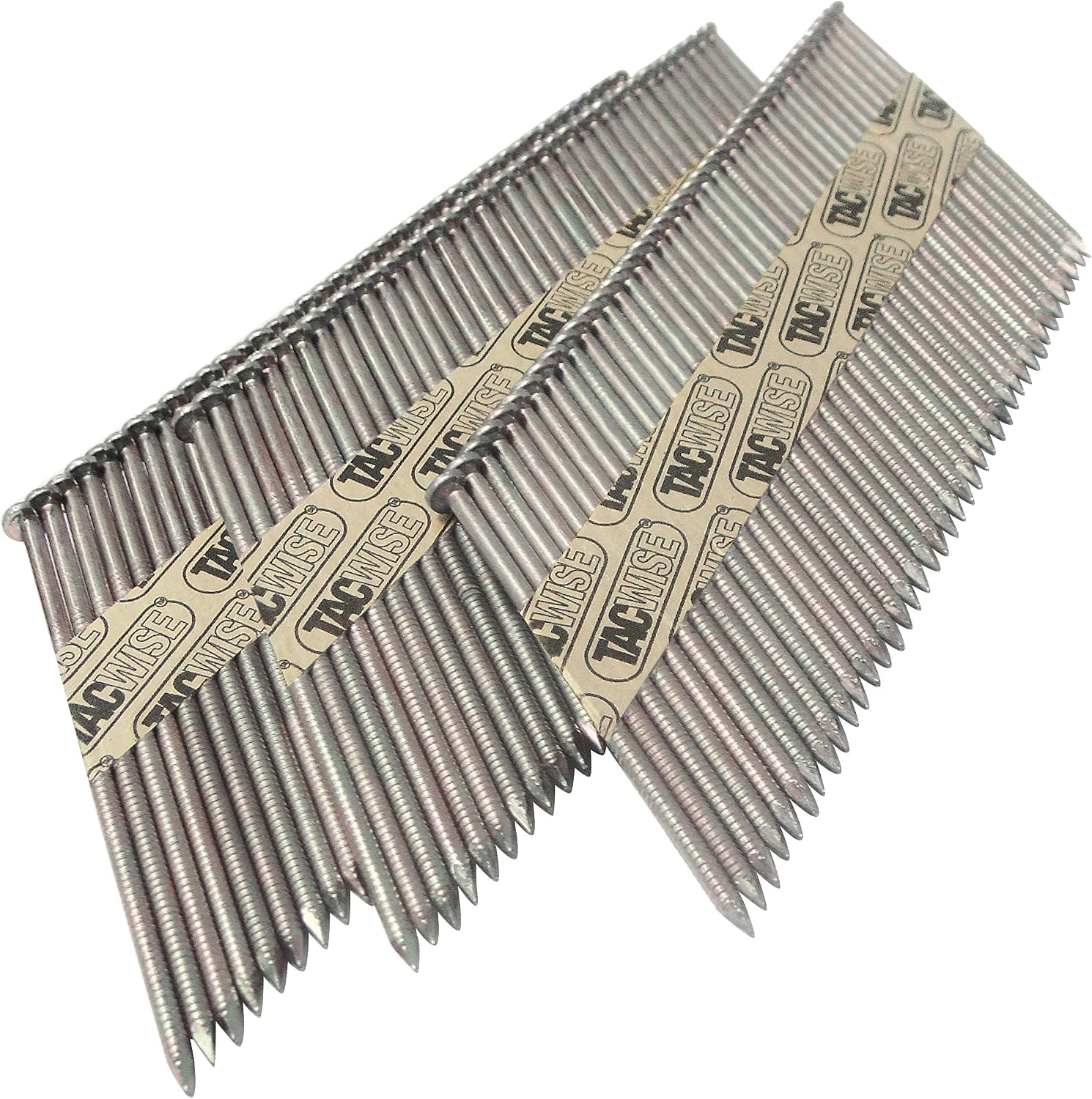 Tacwise 1125 Extra Galvanised Framing Nails 2.8 / 65 mm, D Head, Ring Shank, 34° Inclined, Paper Collated, Pack of 3300 - Image 3