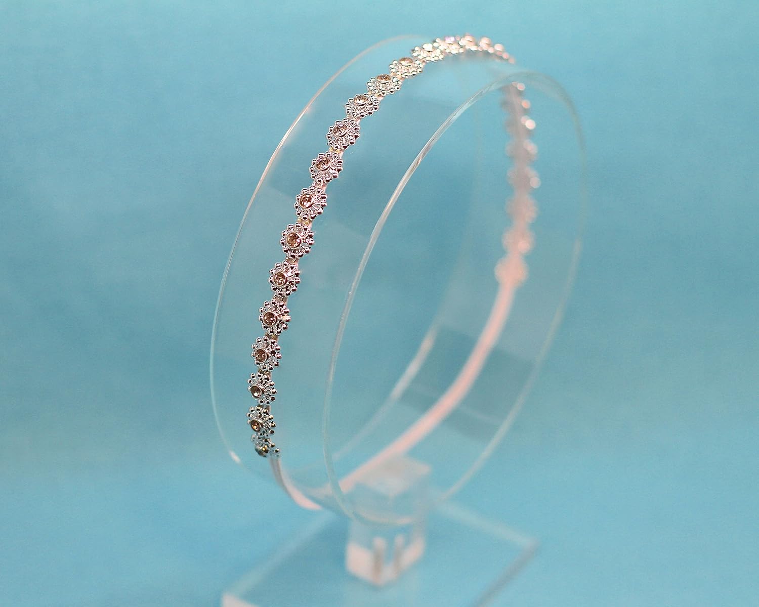 Silver Rhinestone Halo Headband Handmade