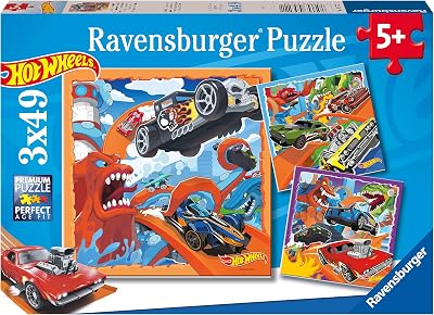 Ravensburger Hot Wheels 3x 49 Piece Jigsaw Puzzles for Kids 5+
