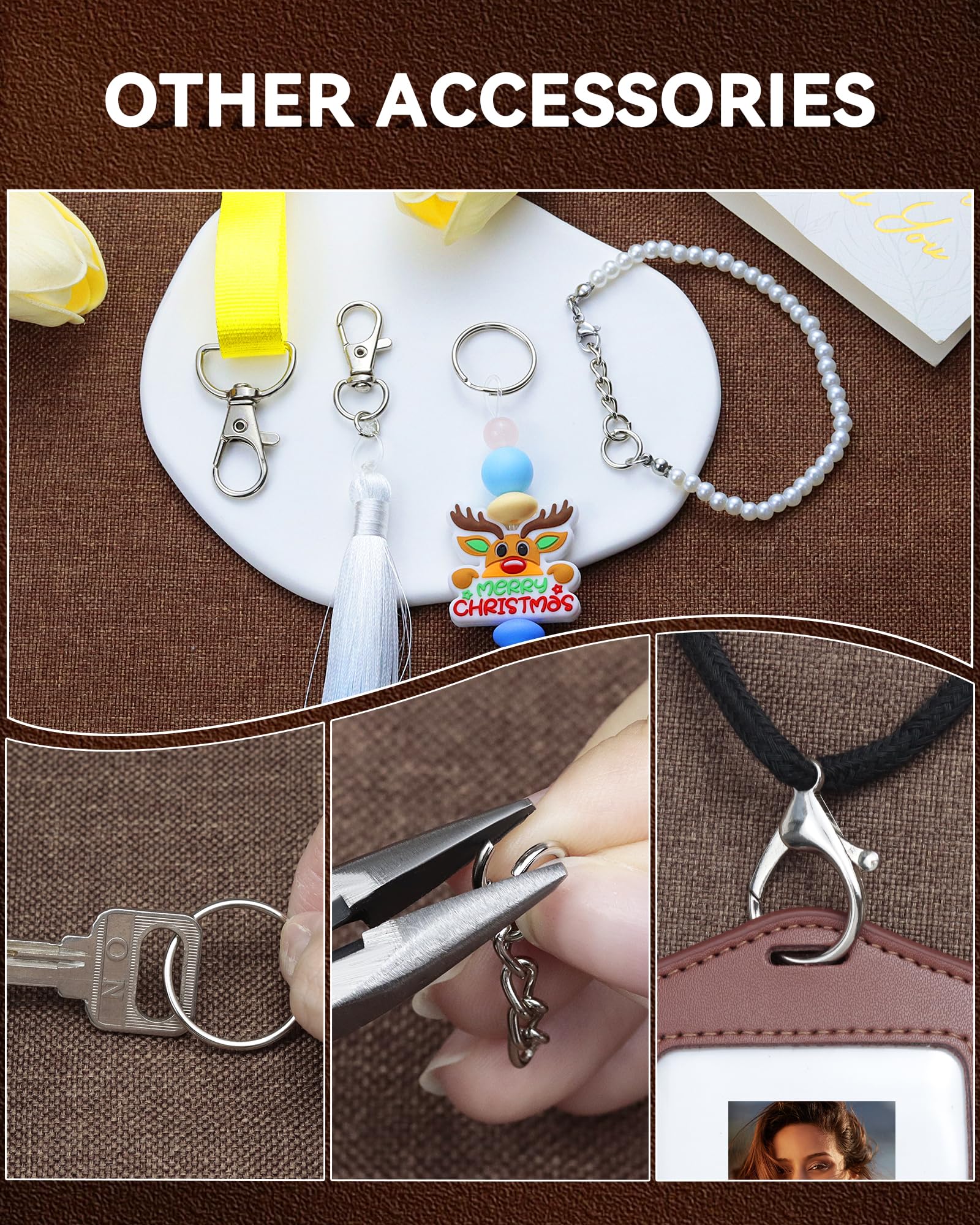 FIVEIZERO 325PCS FIVEIZERO Keychain Making Kit - Keychain Clip with Key Ring, Lobster Claw Clasp, Swivel Snap Hook, Jumprings & Extender Chain for Crafts, DIY Projects & Purse Making Supplies