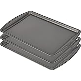 GoodCook Everyday Nonstick Carbon Steel 13” x 9” Baking Sheet Set, 3 Pack – Standard-Sized Carbon Steel Cooking Pans, Bakeware Set, Cookie Sheets for Baking, Oven Pan Set
