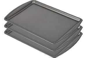 GoodCook Everyday Nonstick Carbon Steel 13” x 9” Baking Sheet Set, 3 Pack – Standard-Sized Carbon Steel Cooking Pans, Bakewar
