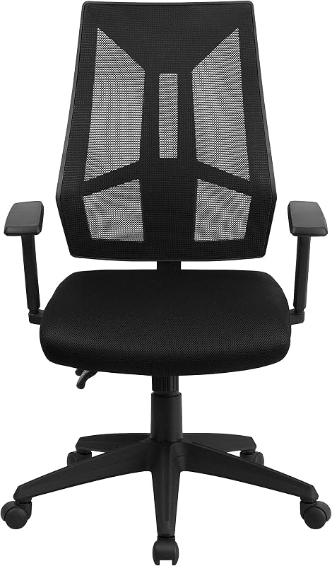 Ivan Fauteuil de Bureau pivotant Multifonction en Maille avec accoudoirs réglables Noir