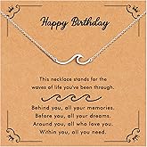 RZKING Birthday Gifts For Women, Dainty Wave Necklace Unique Gifts For Women, Birthday Necklace For Women Friend Sister Daughter Mom Granddaughter Grandma Nana...