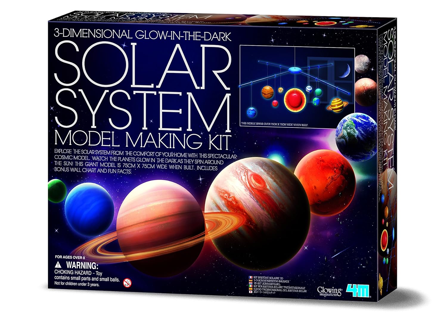 Kit Sistema Solare Rotante In 3D Solar System 3D Glow In The Dark Mobile Making Kit Amazon Giochi e giocattoli