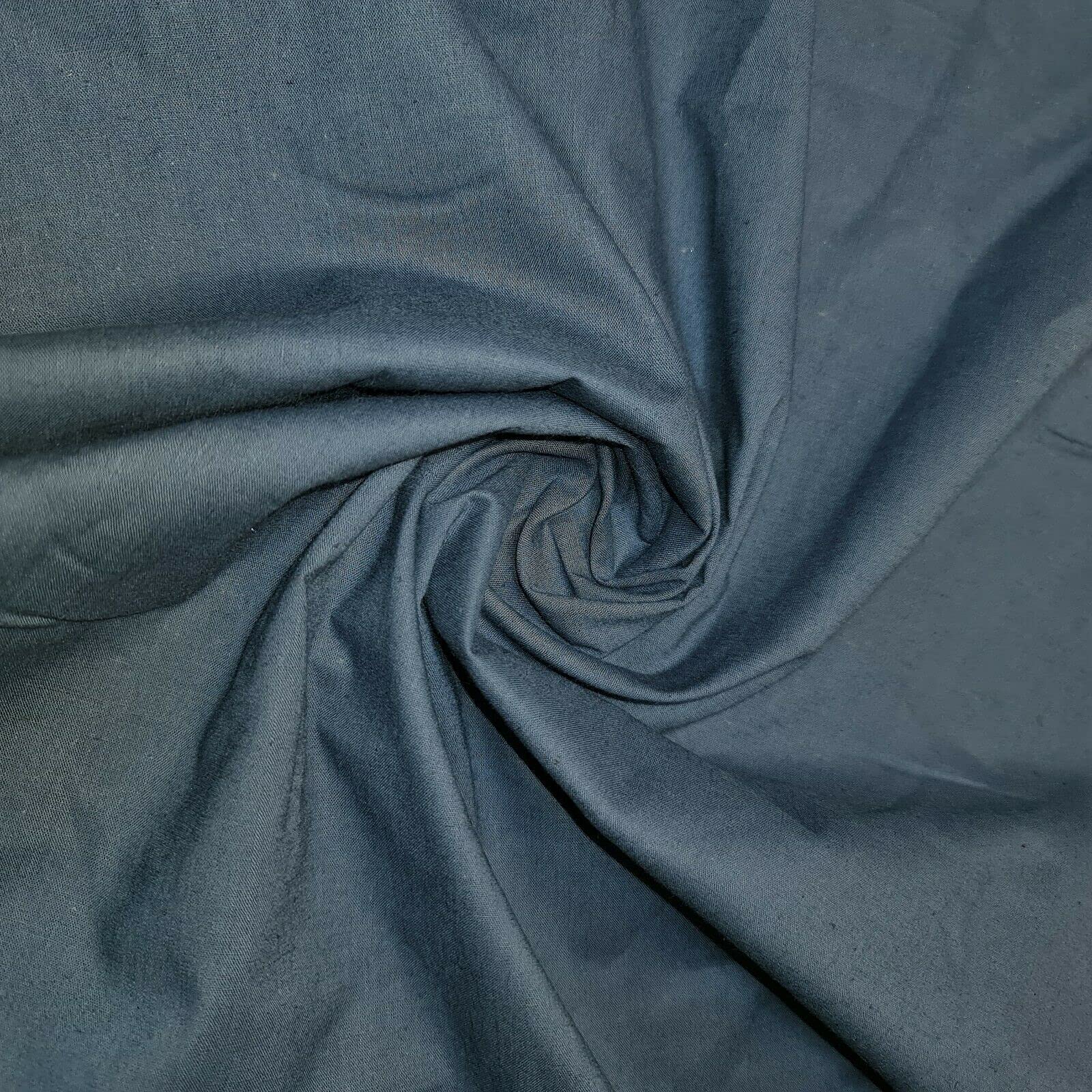 100% Cotton Fabric 112cm Wide Plain Cambric Poplin (Peacock Blue, 5 Meter)