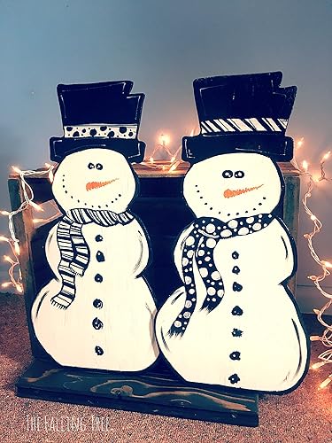 Amazon Com Pair Of Winter Snowmen Yard Decorations Handmade