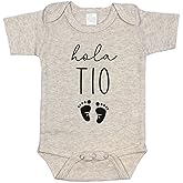 Hola Tio Surprise Pregnancy Announcement for Spanish Uncle | New Baby Announcement Gift for Brother (0-3 months, Natural)