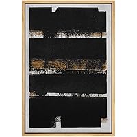 SIGNWIN Framed Canvas Print Wall Art Faded White and Yellow Brushstrokes Abstract Texture Illustrations Impressionism Contemporary for Living Room, Bedroom, Office - 16