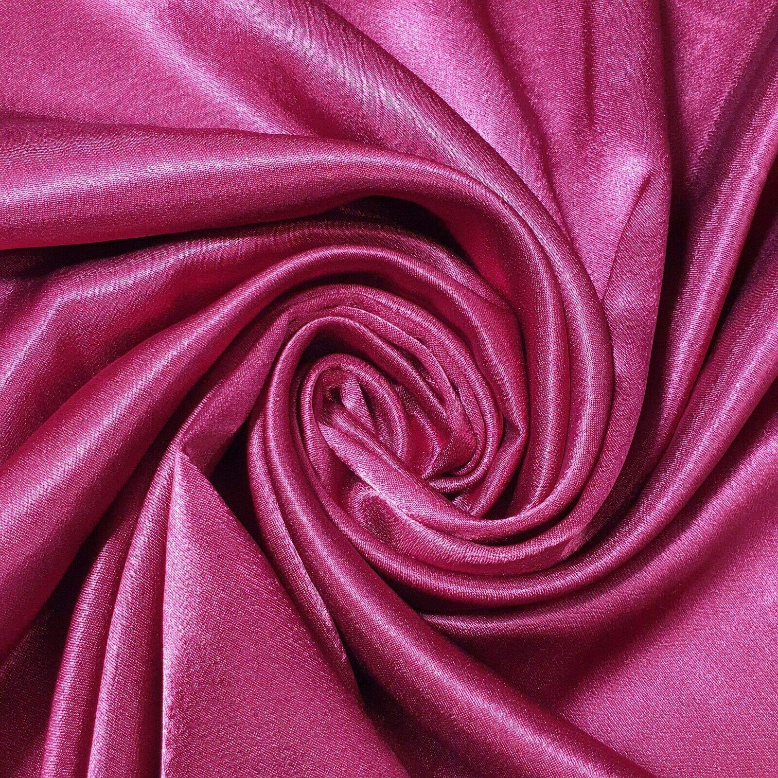 5 Meter Satin Back Crepe Fabric Polyester Dress Decoration Drape Material 58" (Burgundy)