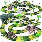 Dinosaur Toys,Create A Dinosaur World Road Race,Flexible Track Playset and 2 pcs Cool Dinosaur car for 3 4 5 6 Year & Up Old boy Girls Best Gift