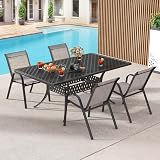 TANGZON Garden Chairs Set of 2 4 Stackable Outdoor Armchairs Grey view 7