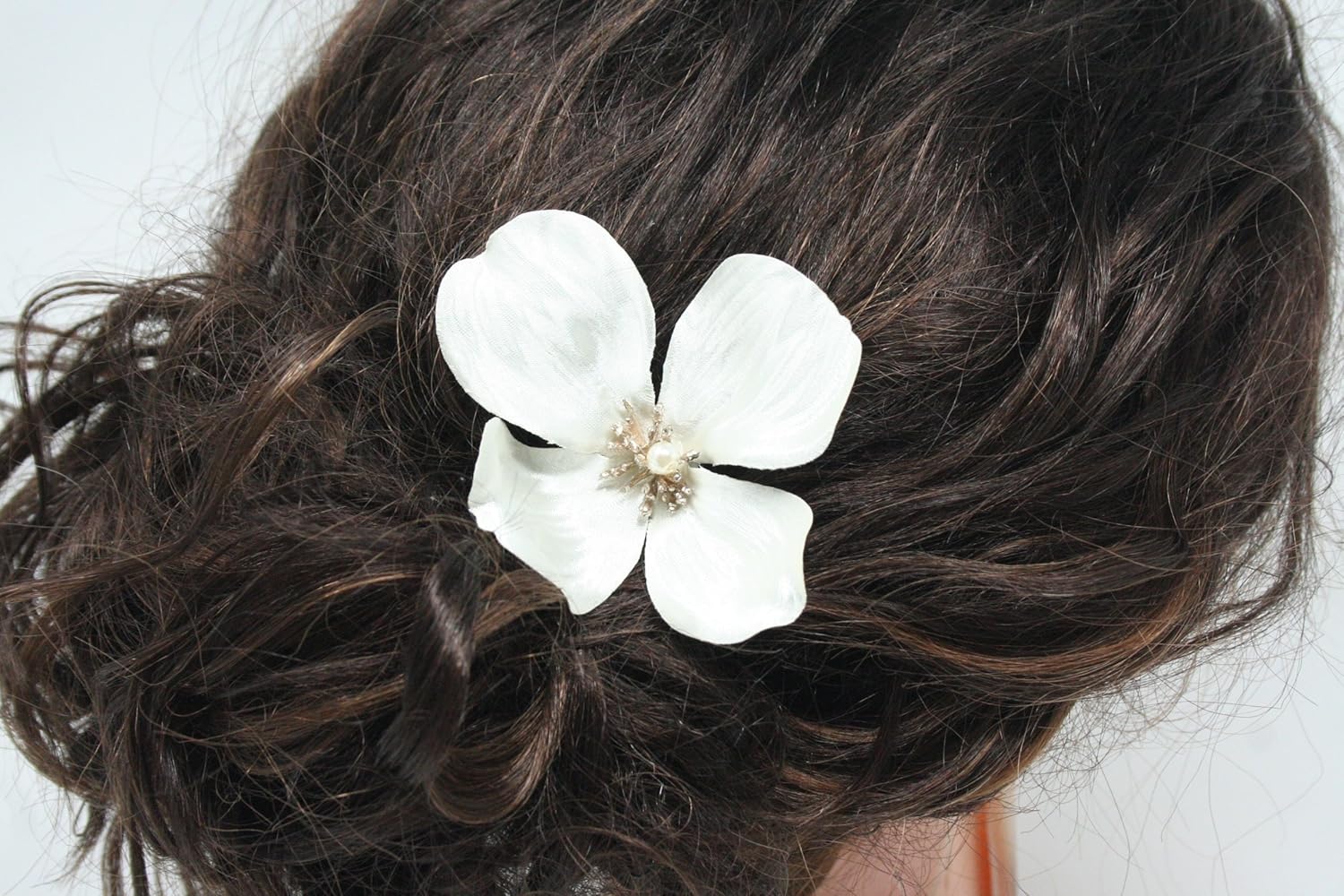 Amazon Com Wedding White Orchid Flower Hairpins Bridal Hair
