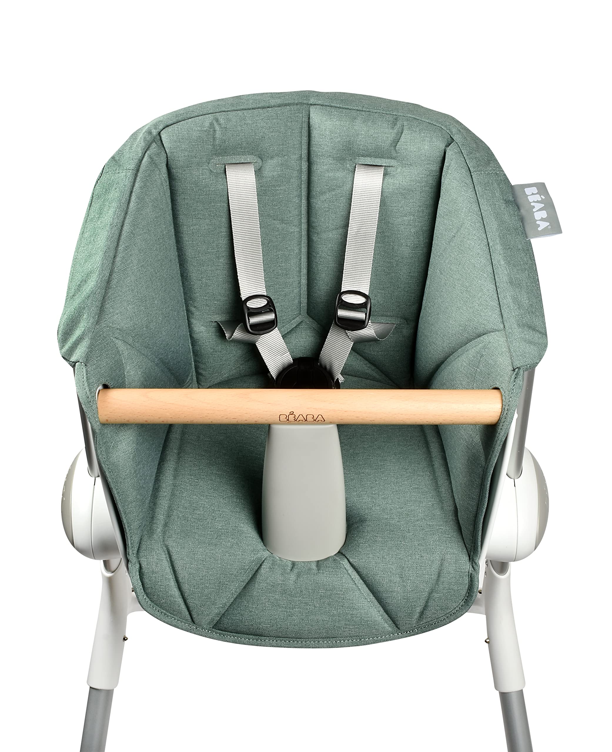 BÉABA, Cushion for Baby High Chair, Compatible with Up and Down High Chair, Ergonomic, Ultra Comfortable, Practical, Easy to Clean, Green