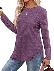 Saloogoe Long Sleeve Shirts for Women Dressy Casual