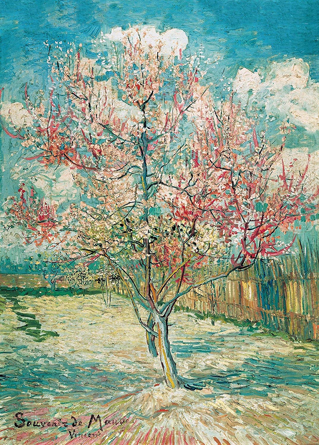 Jigsaw Puzzles for Adults 1000 Piece Pink Peach Tree in Blossom by Vincent Van Gogh 27.56 x 19.69 Inch Jigsaw Puzzles for Adults Educational Game Challenge Toy 1000 Pieces Puzzle for Adult Kid
