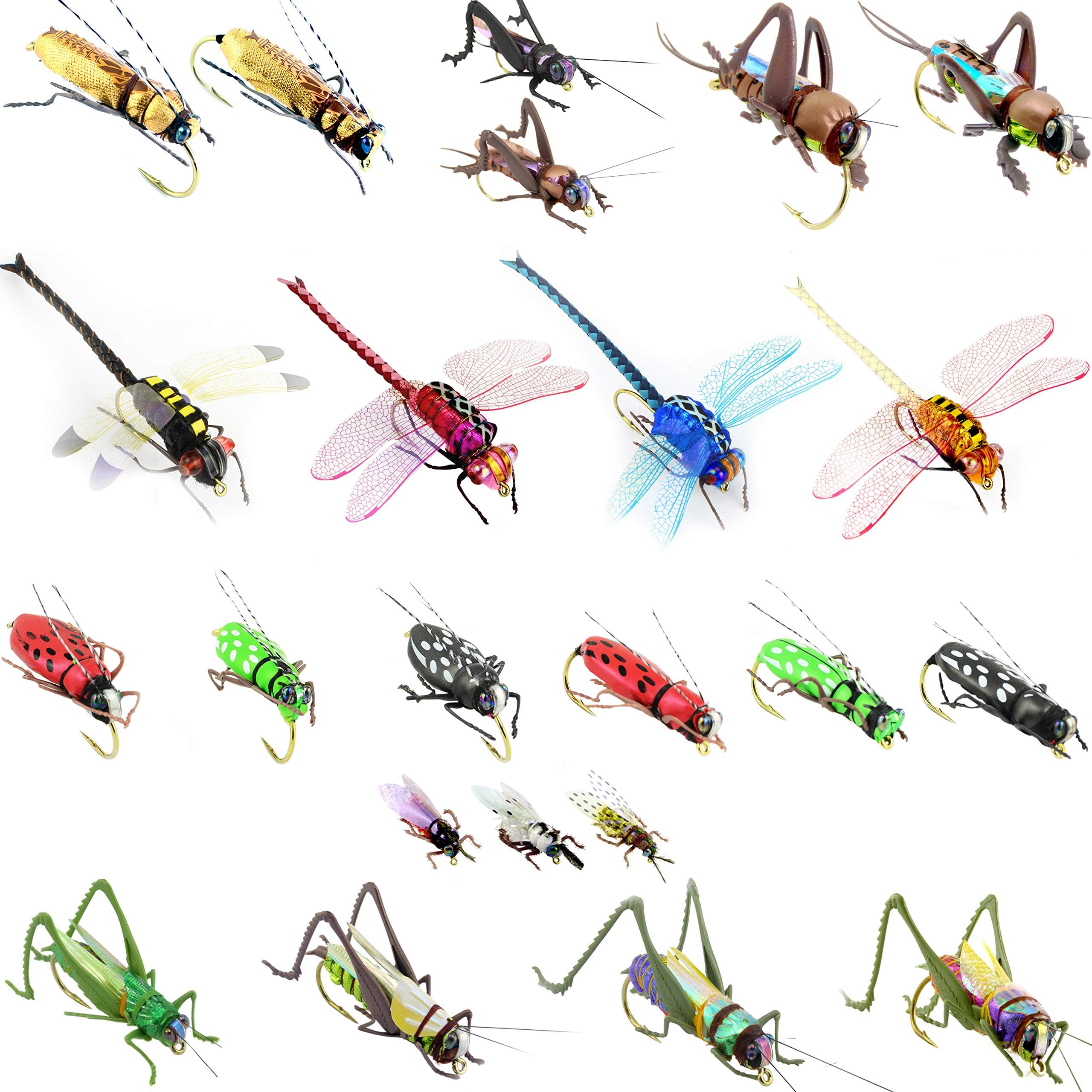 YAZHIDA Fly Fishing Flies Kit Fly Assortment Trout Bass Fishing with Fly Box