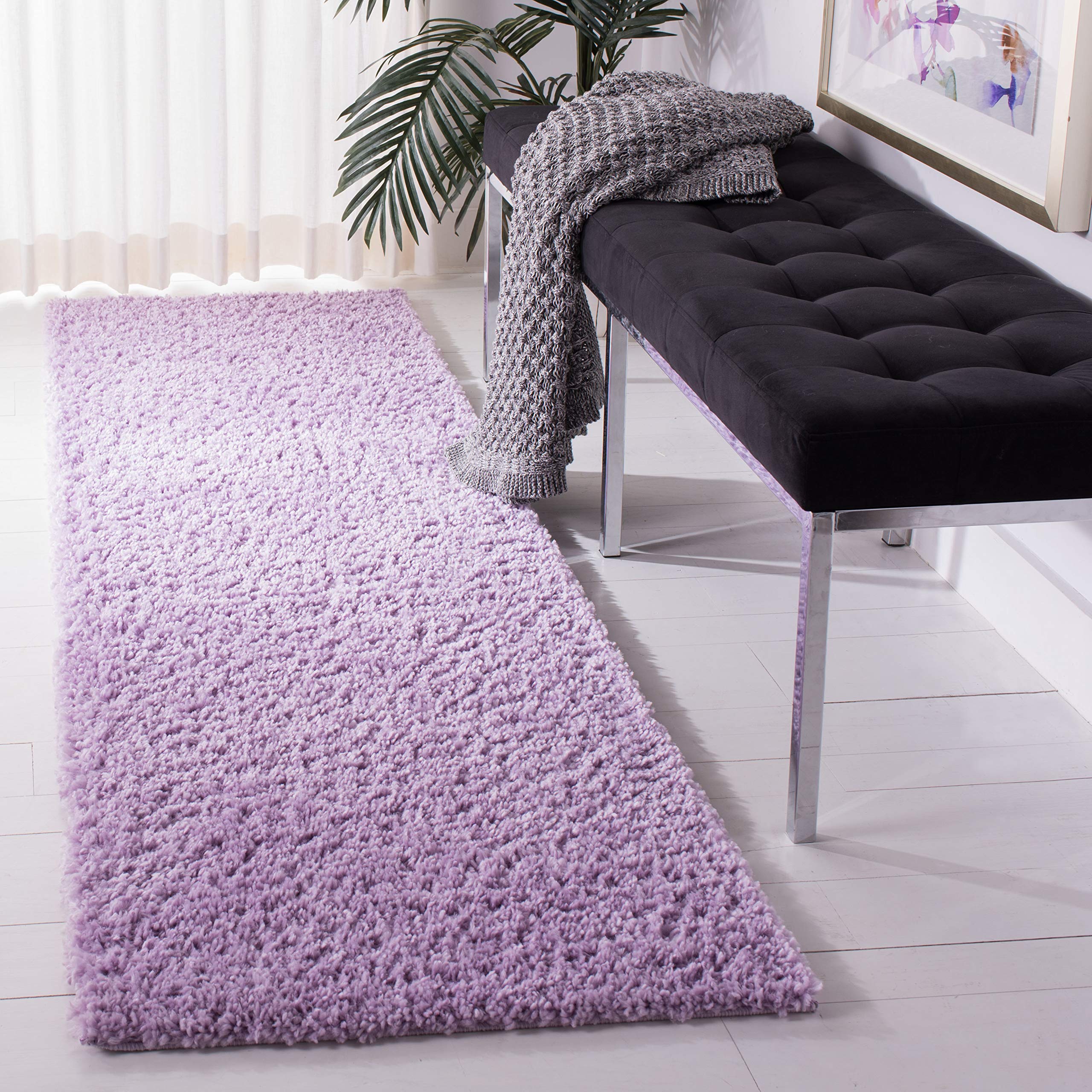 SAFAVIEH August Shag Collection Shaggy Rug for Living Room Dining Room Bedroom Short Pile Purple 30 x 72 Inch — image 1