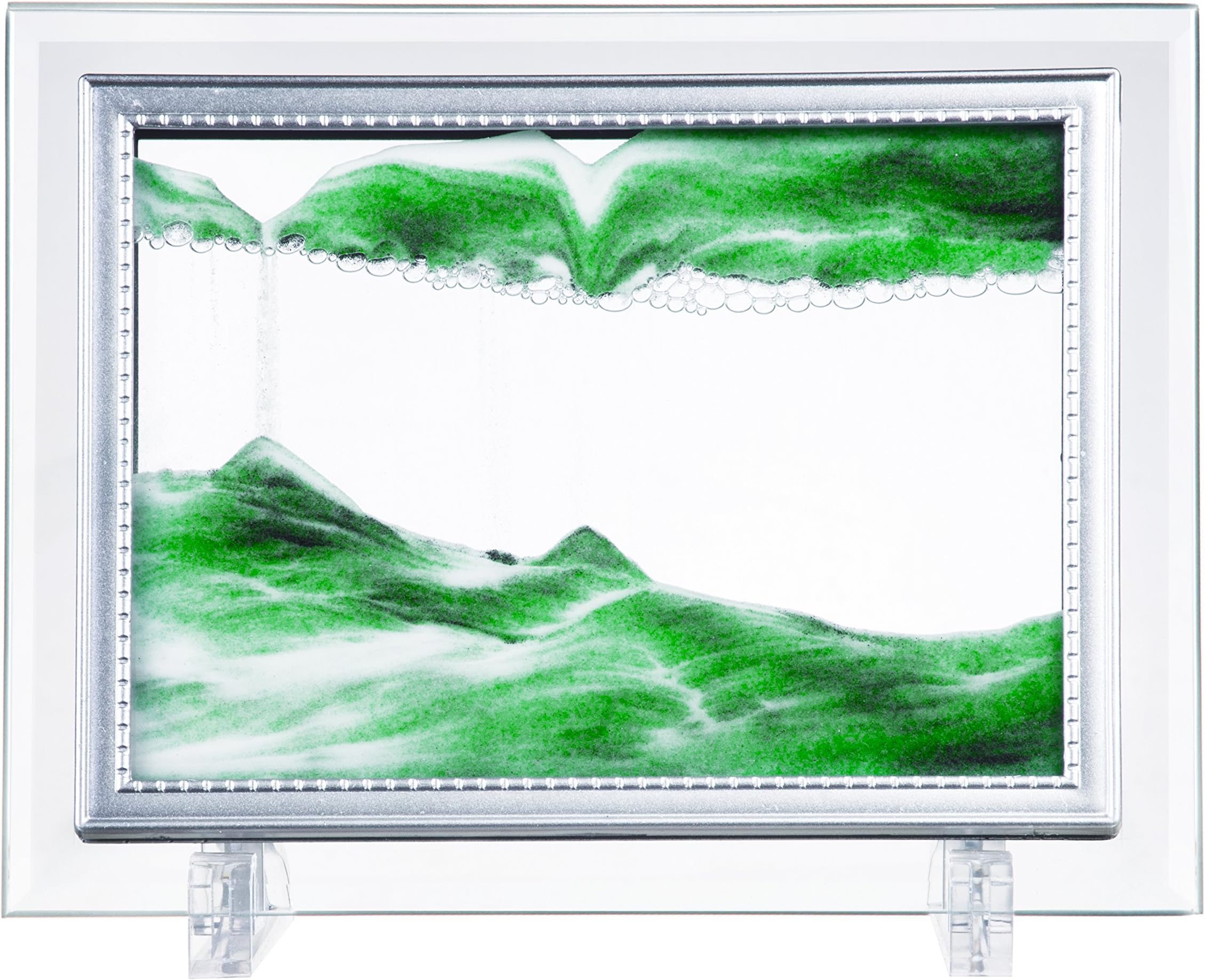 Sands Art Display,Moving Sand Glass Picture,Mini Size,Home Office Desk Photo Frame Ornament,Home Decor Gift,Gift to your friend (green)