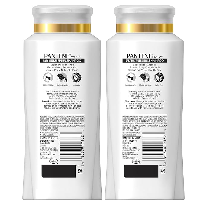 Amazon Com Pantene Shampoo Pro V Daily Moisture Renewal For Dry Hair 25 4 Fl Oz Twin Pack Beauty