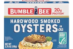 Bumble Bee Canned Hardwood Smoked Oysters, 3.75 oz Can - Ready to Eat - 18g Protein per Serving - Gluten Free