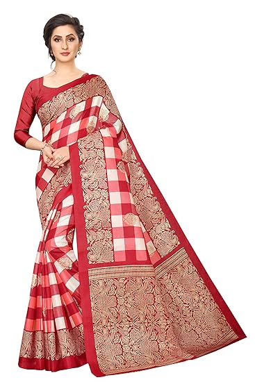 womens art silk banarasi style saree with blouse piece (Multi-Color_Free_Size) SDPL-AMAZE