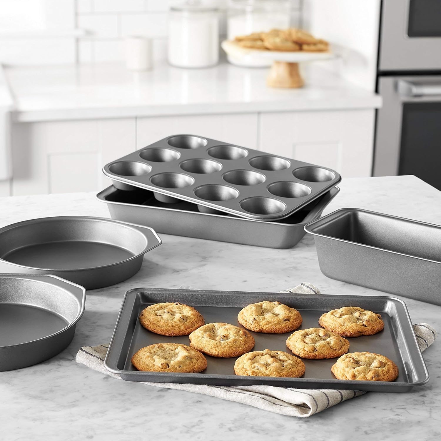  Basics 6-Piece Nonstick Oven Bakeware Baking Set: Kitchen & Dining