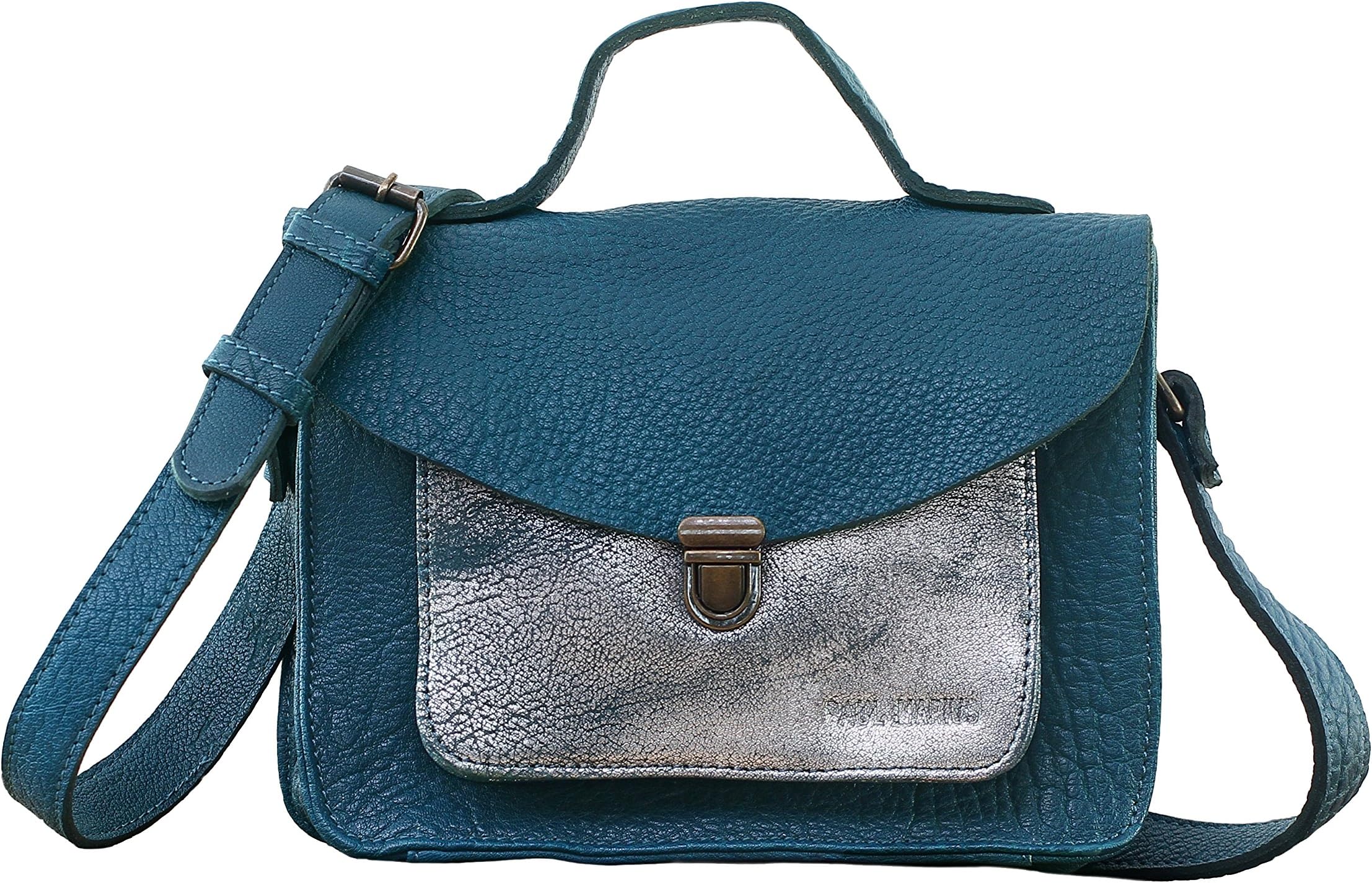 MADEMOISELLE GEORGE Pool Blue/Silver Mini Satchel vintage style PAUL MARIUS