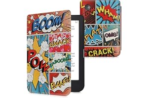 kwmobile Case Compatible with Kobo Clara 2E / Tolino Shine 4 Case - eReader Cover - Comic Book Symbols Multicolor