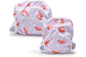 BAMBIO & BOO Bambi & Boo Reusable Swim Diapers, Full Size Pack N-6, Adjustable, Soft & Breathable for Toddlers & Babies, Newborn Swim Diaper to 40 Months Old, Ideal for Swimming Less