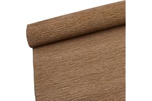 Premium Crepe Paper Roll for Flower Making White Green Pink Crepe Paper Sheets Streamer,10in Width, 8ft Length(Chocolate)