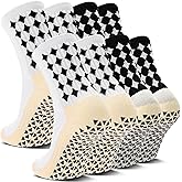 Airpal 2/4 Pairs Grip Soccer Socks for Men Women Cushioned Non Slip Football Basketball Athletic Sports Socks