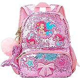 Mermaid Sparkly Sequin Backpack for little Girls Toddler,Cute Kids School Book Bag for Nursery Kindergarten Elementary,Back to School Easter Birthday Christmas Gifts for Girls