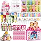 CHANGARLOAD Spa Party Supplies for Women, 121 PCS Spa Party Favors Include Face Masks Skincare, Hand Cream, Lip Balm, Under Eye Patches, Lip Mask and Foot Bath Bombs for Birthday Sleepover Party