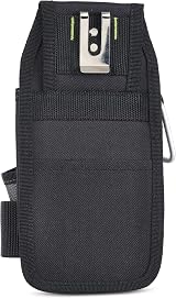 AWP L-804-1 Organizer Tool Pouch 7 Pockets Metal Belt Clip Black Gray view 5