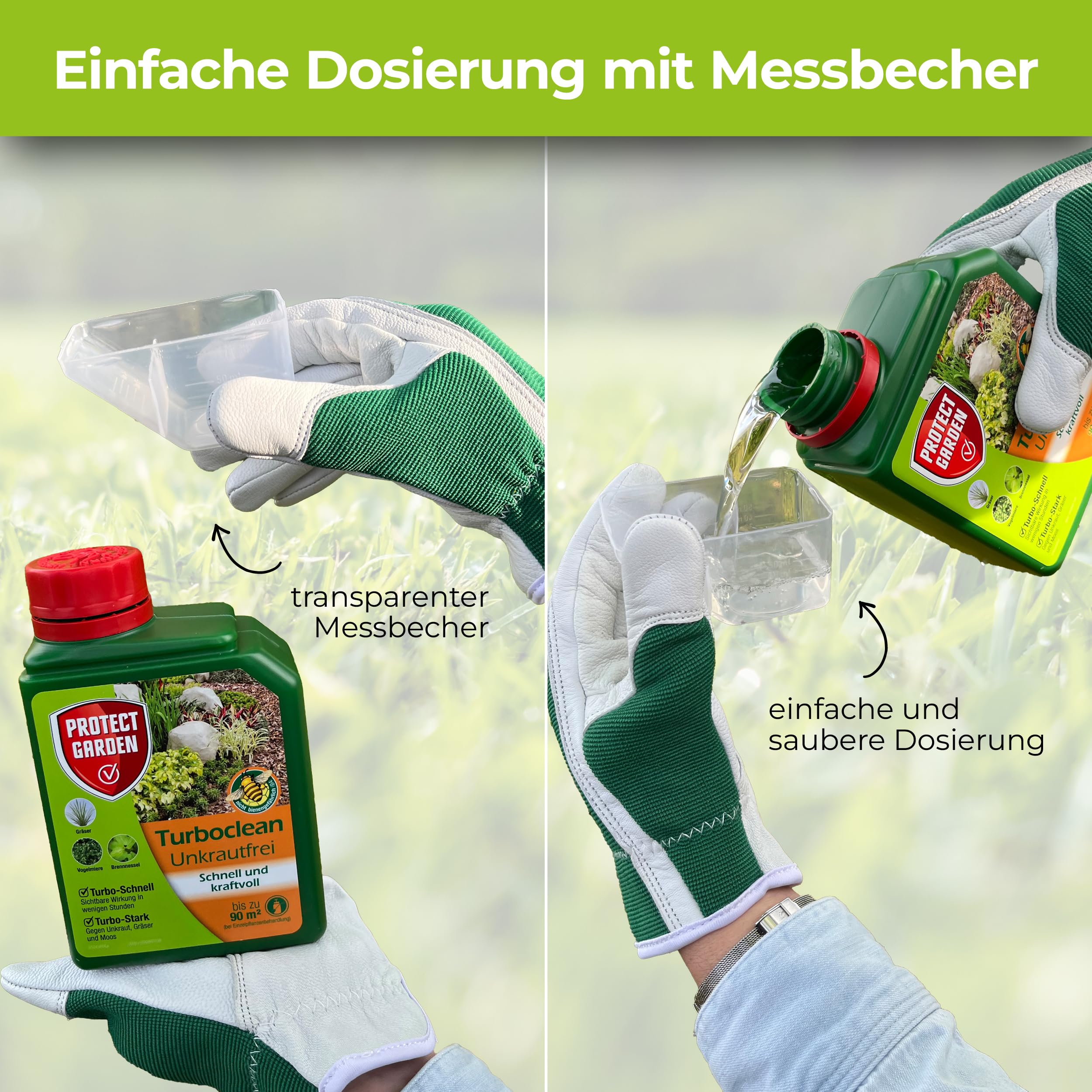 PROTECT GARDEN Turboclean Unkrautfrei, Unkrautvernichter gegen hartnäckige Unkräuter wie Giersch und Ackerschachtelhalm, 1000 ml Konzentrat 4