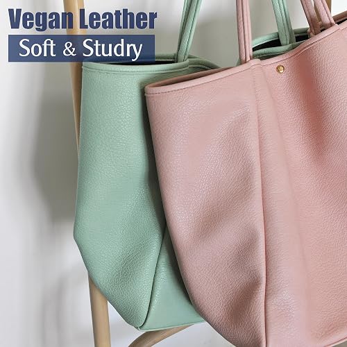 thumbnail image 2 of HOXIS Oversize Vegan Leather Tote Bag - Women's Weekender Travel Purse & Shopper Handbag 2 of 14