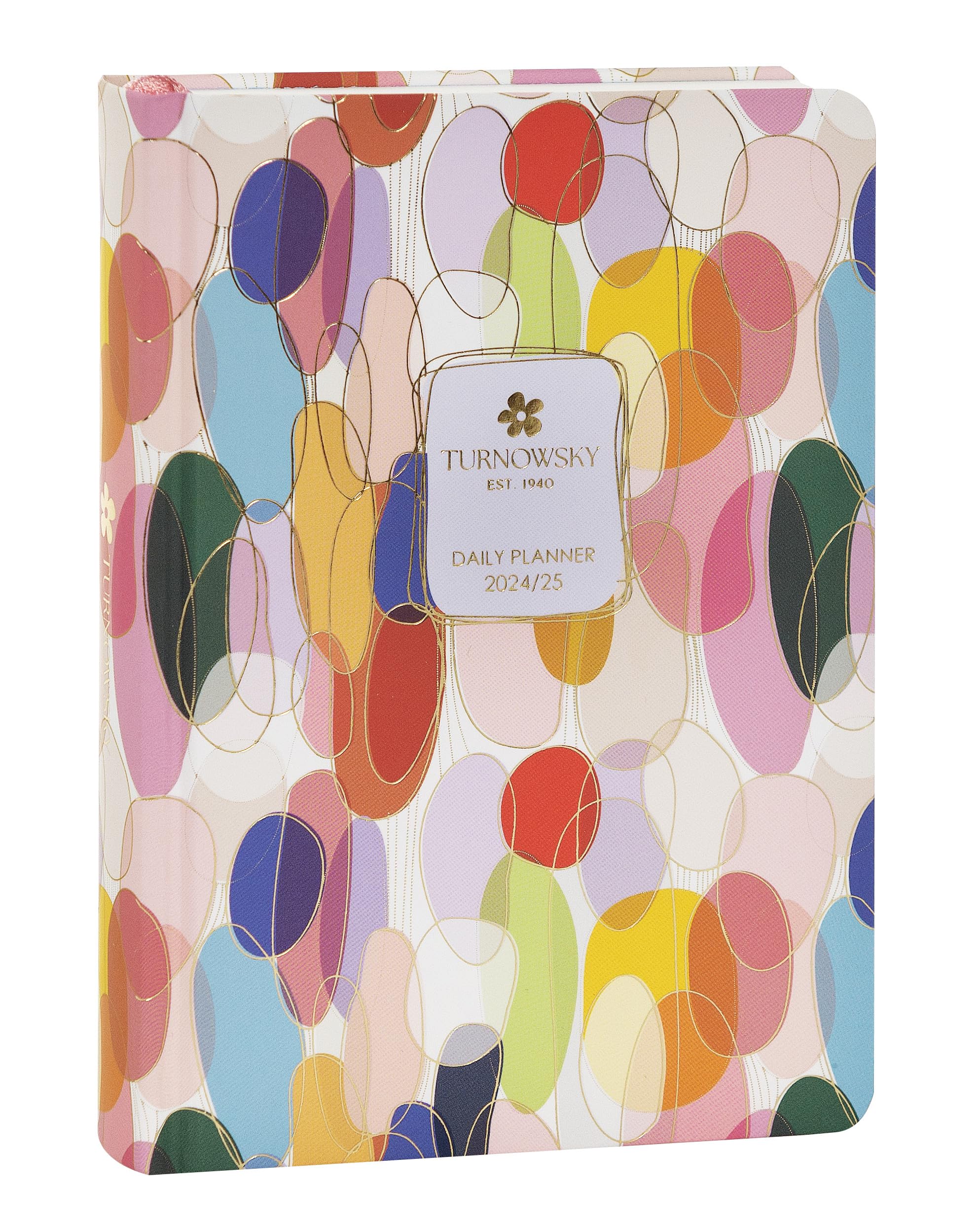 Franco Cosimo Panini TURNOWSKY 13 Month Mini Daily Planner Pocket Diary with Bookmark, Hardcover, Graphics and 384 Coloured Pages, Ideal for School, 4.3 x 6 Inches